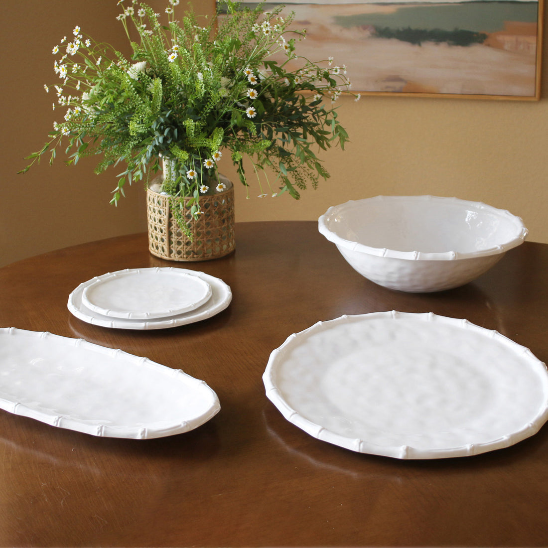 Beatriz Ball VIDA Bamboo 9” White Salad Plate