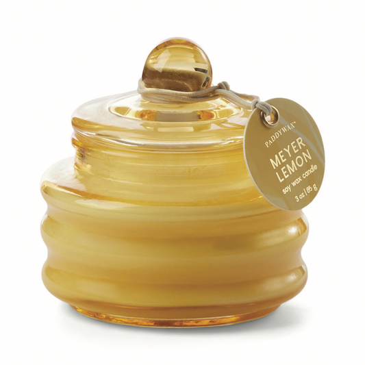 Paddywax Beam 3oz Yellow Glass w/lid Candle - Meyer Lemon