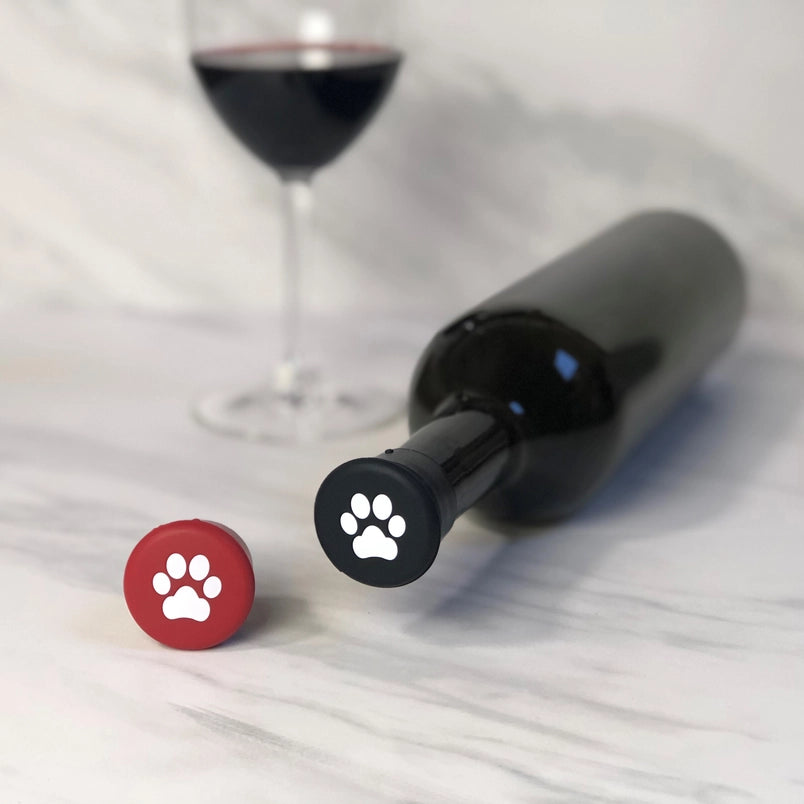 Capabunga Wine Cap/Set of 2 Paw Print