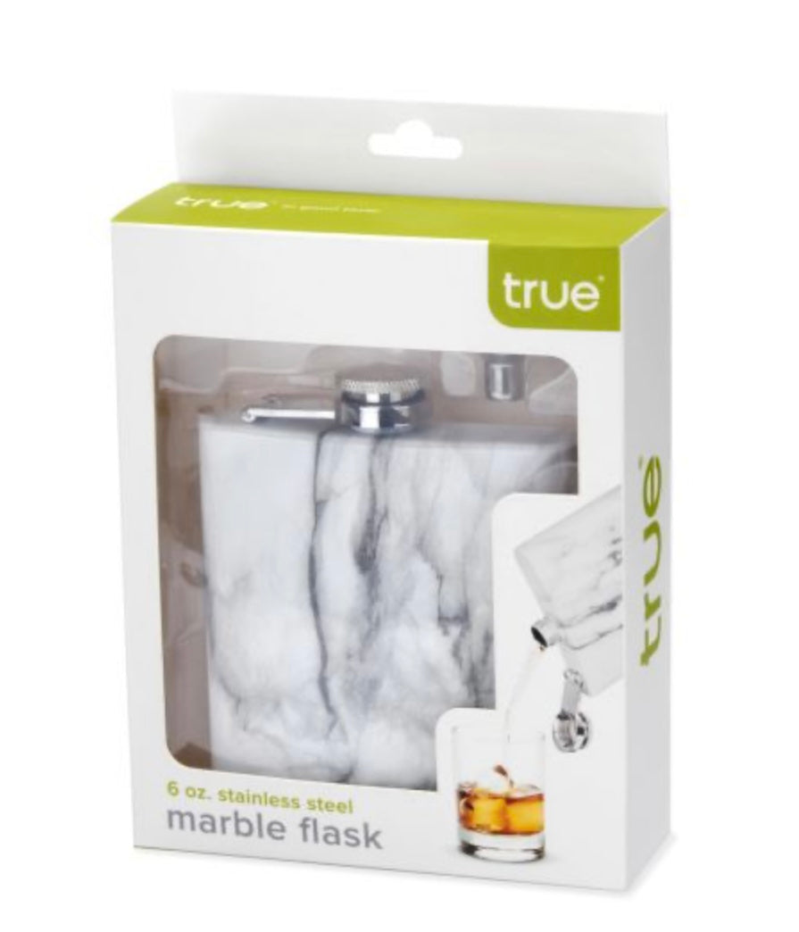 True Brands Marble 6oz Stainless Steel Flask