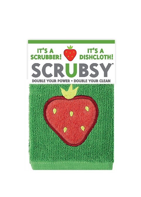 SCRUBSY Dishcloth and Scrubber Strawberry