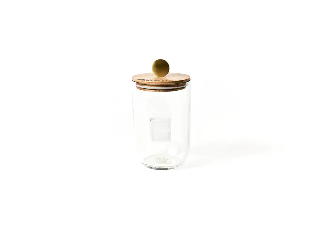 Happy Everything! Small Mini Wooden Lid Glass Jar