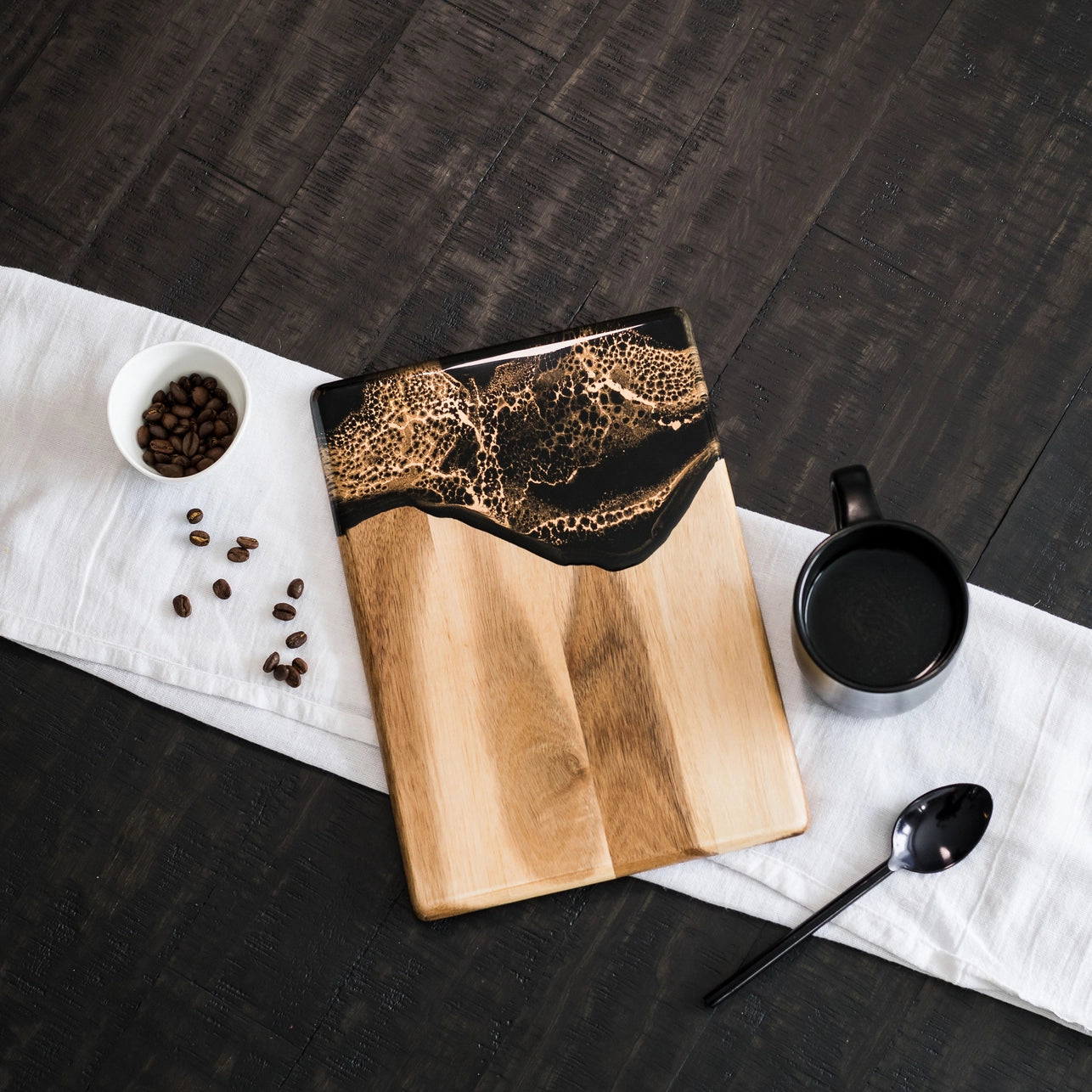 Lynn & Liana 8x11 Acacia Cheeseboard Black Ember