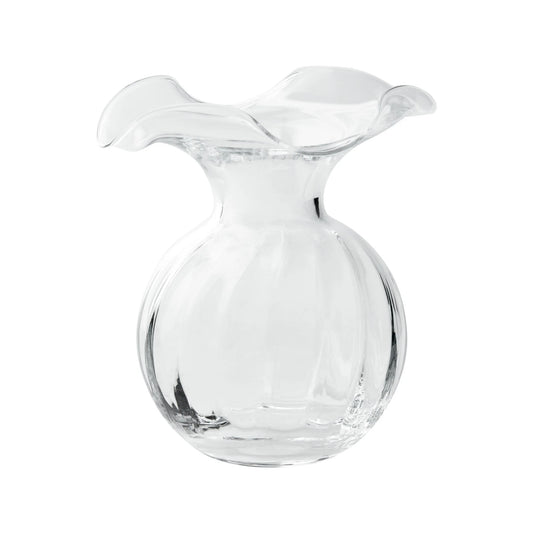 Vietri Small Clear Hibiscus Fluted Vase