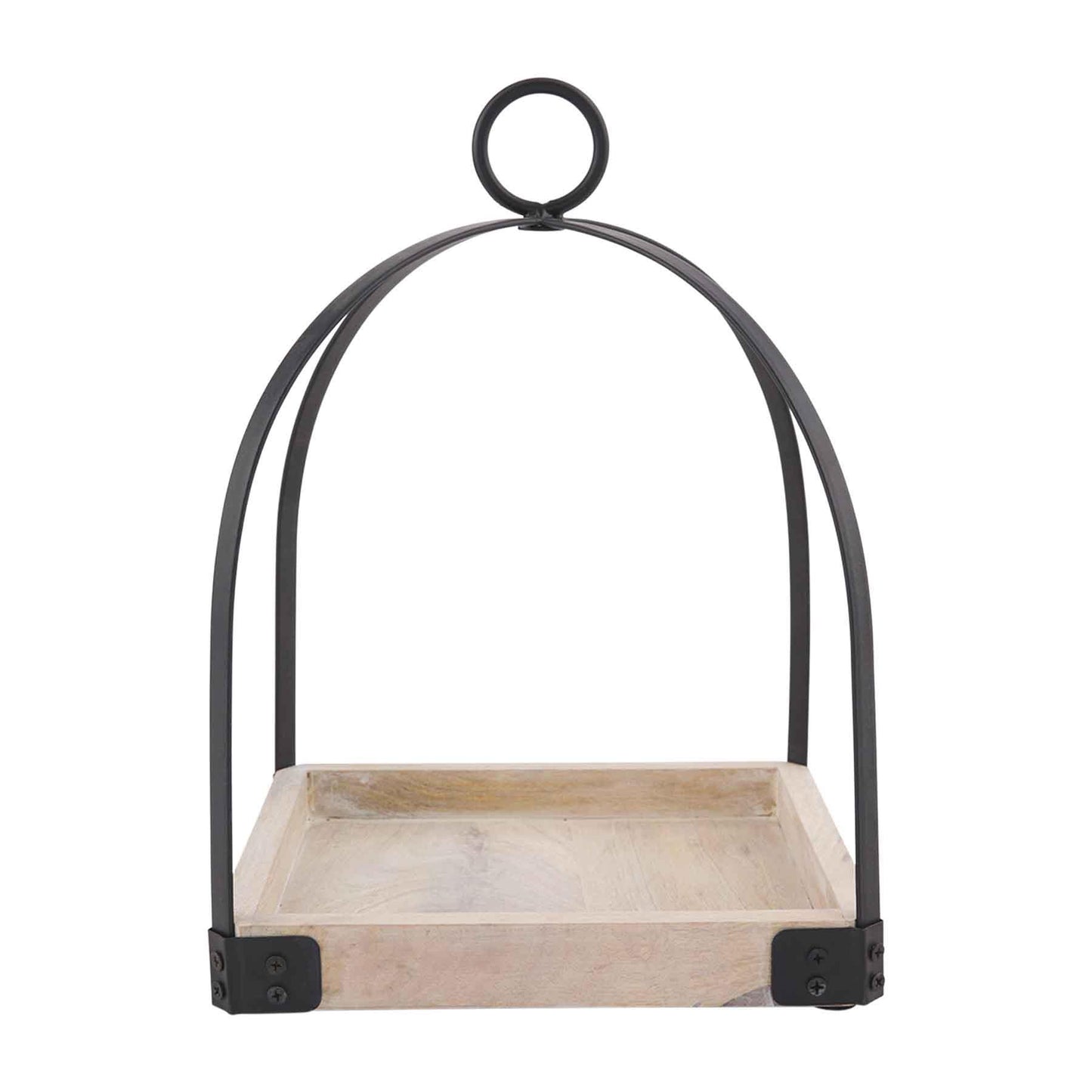 Iron and Wood Lantern Small