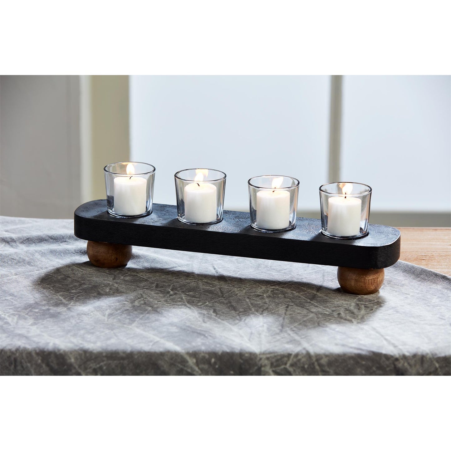 Black Bead Votive Holder