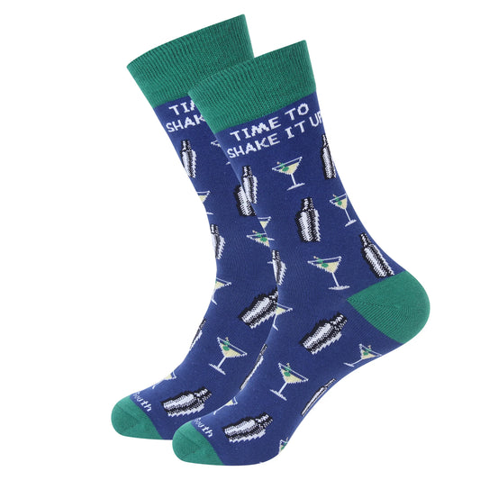 Men's Crew Socks Time to Shake It Up Martini