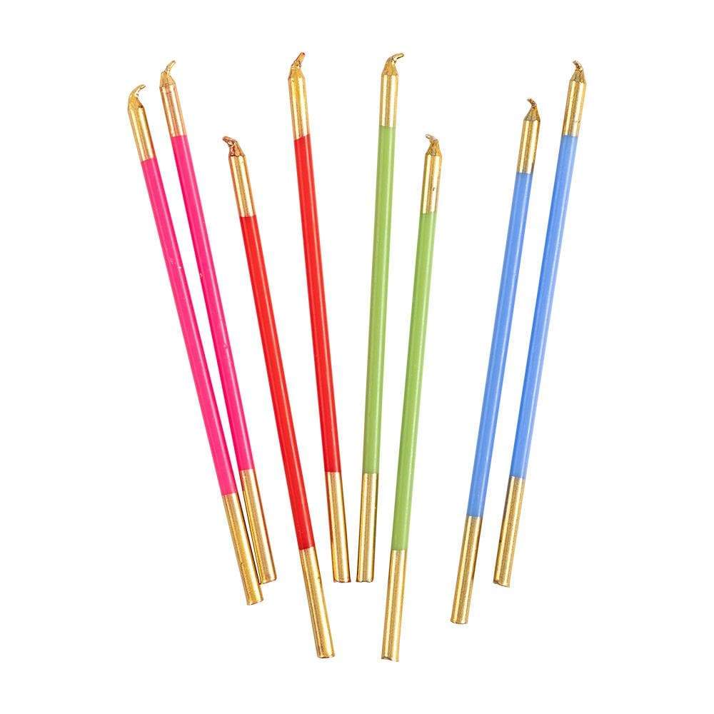 Caspari Slim Birthday Candles in Mixed Brights