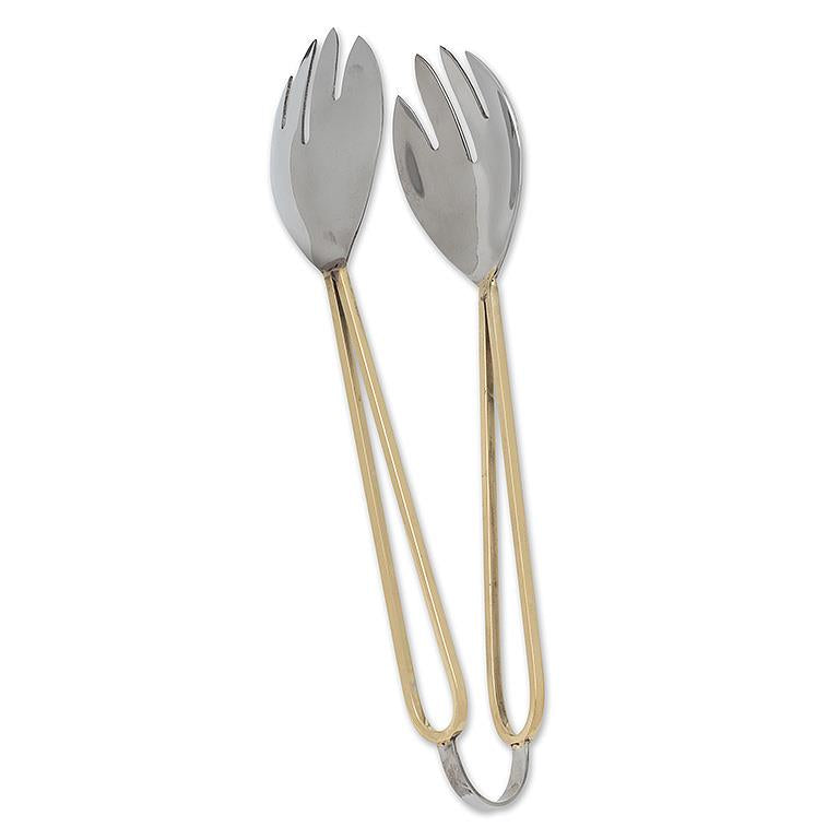 Gold Loop Handle Salad Tongs