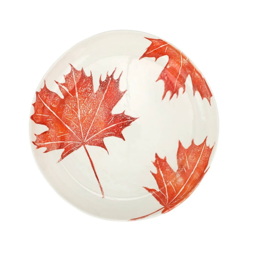 Vietri Autunno Maple Leaves Round Shallow Bowl AUT-9733