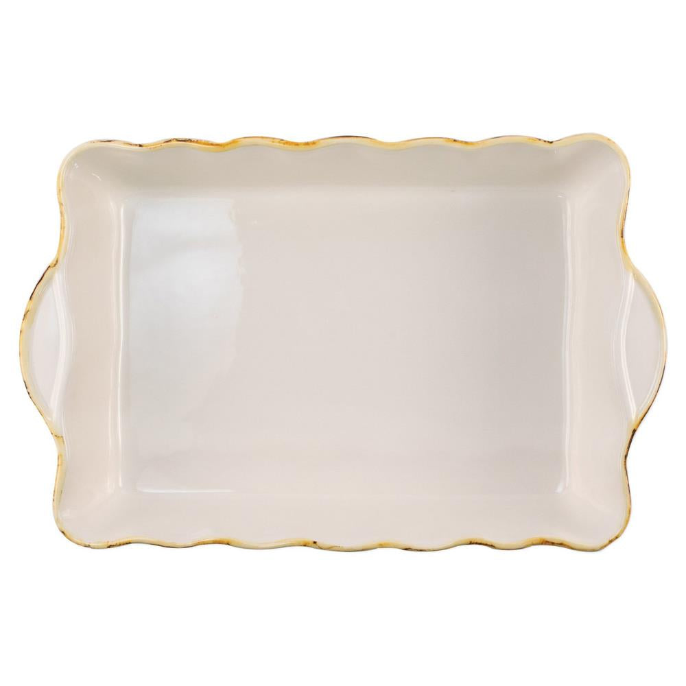 Vietri Italian Bakers White Large Rectangular Baker