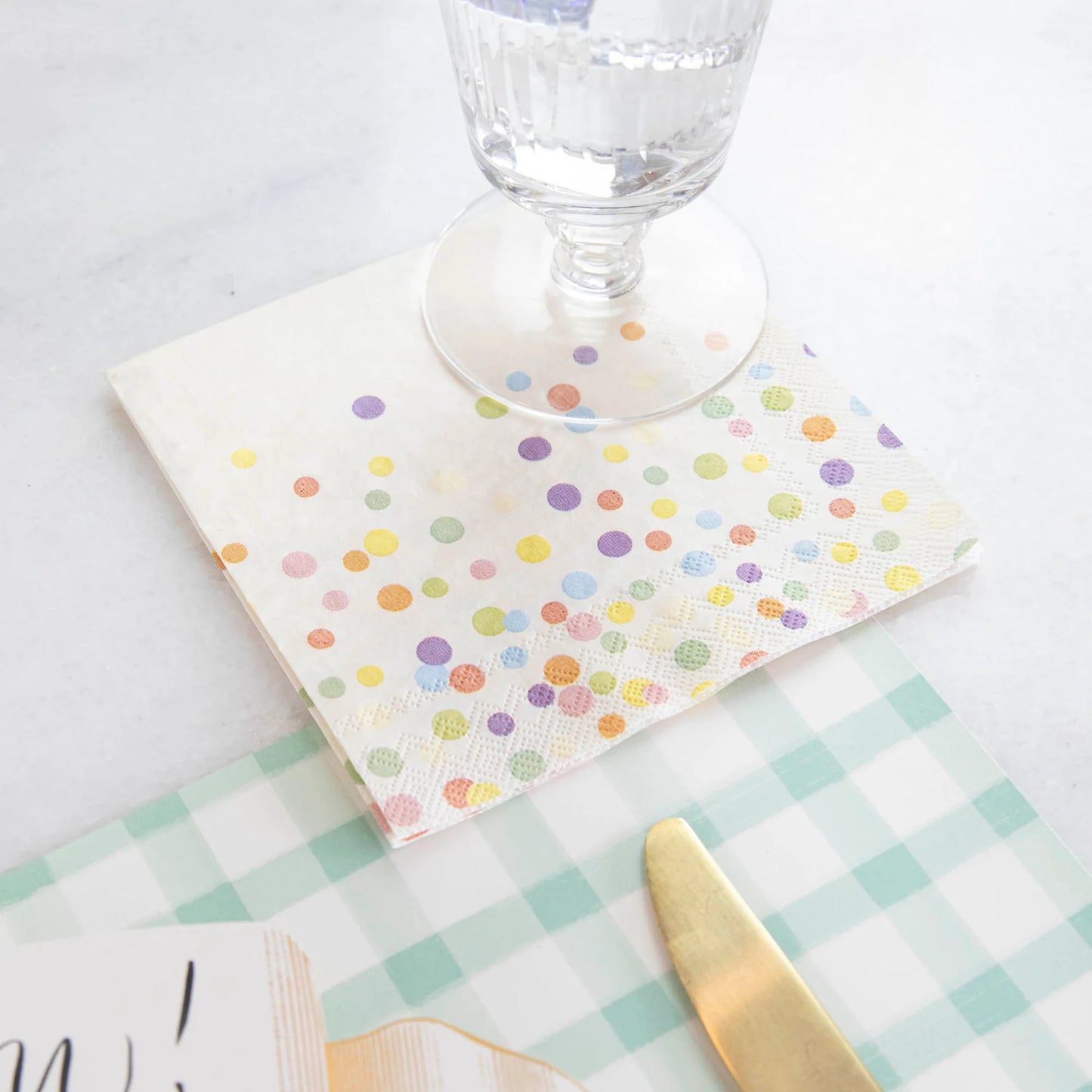 Hester & Cook Confetti Sprinkles Cocktail Napkin