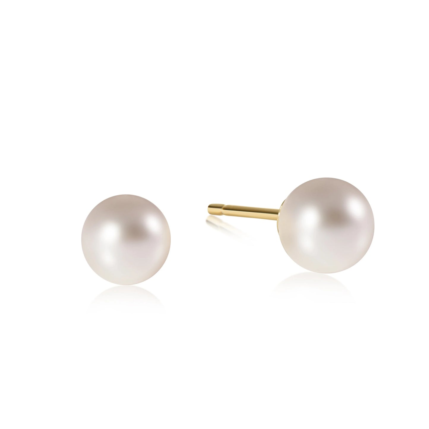 eNewton Classic 8mm Ball Stud Pearl Earrings