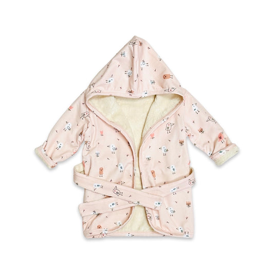 Viverano Birds Hooded Baby Bathrobe 0-9M