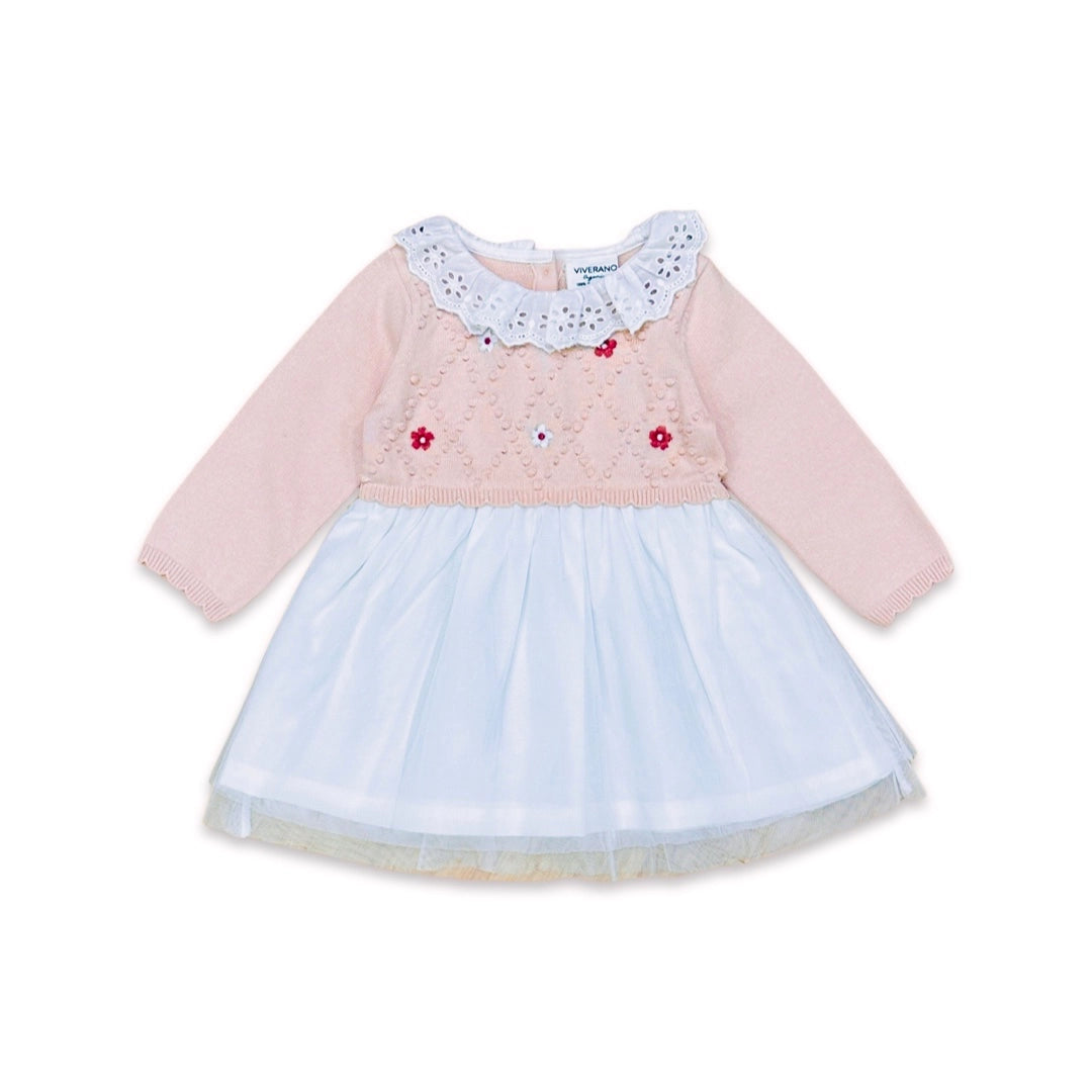 Viverano Floral Embroidered Tutu Dress 6-12M