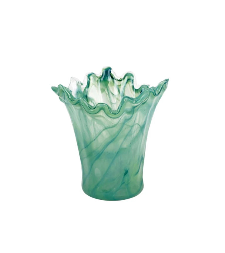 Vietri Onda Green Short Vase