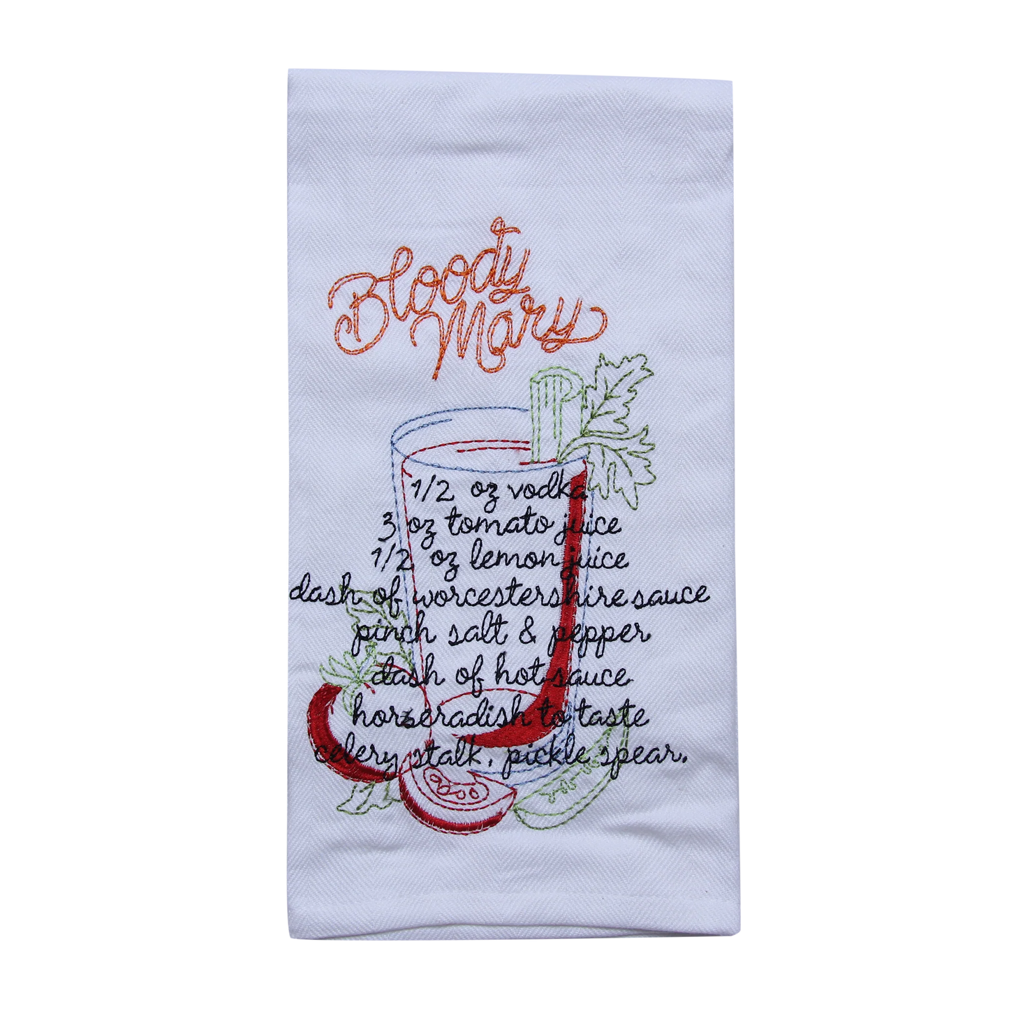 Bloody Mary Recipe Tea Towel