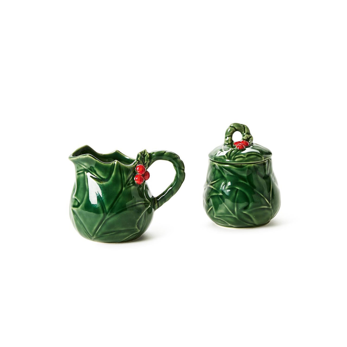 Holly Creamer and Sugar Set