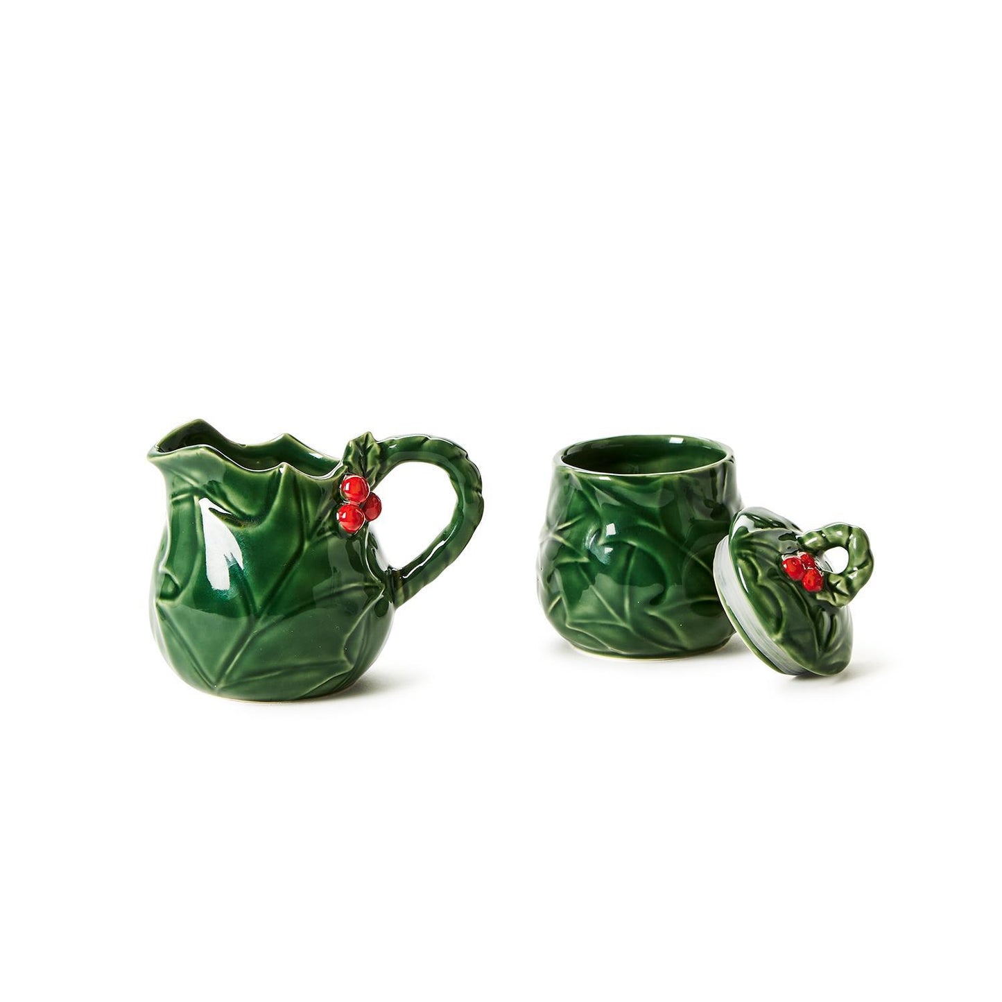 Holly Creamer and Sugar Set