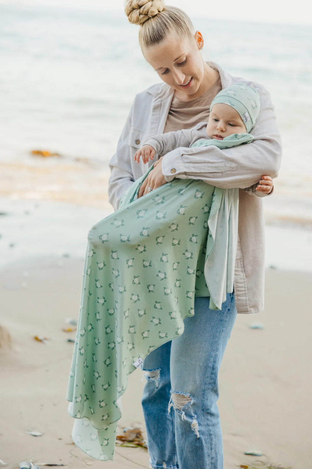 Copper Pearl Wade Knit Swaddle Blanket