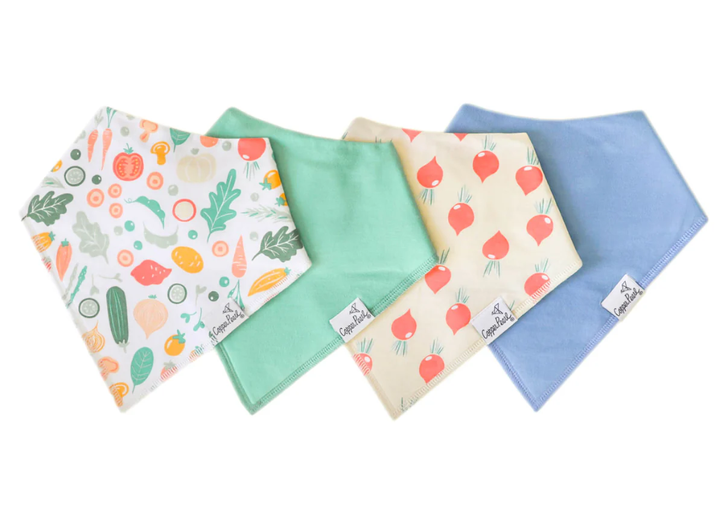 Copper Pearl Veggies Bandana Bib Set