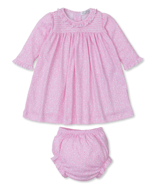 Kissy Kissy Fall Flower Patch Pink Dress Set 18-24m