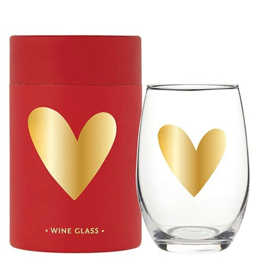 Slant Seasonal Heart Wine Glass