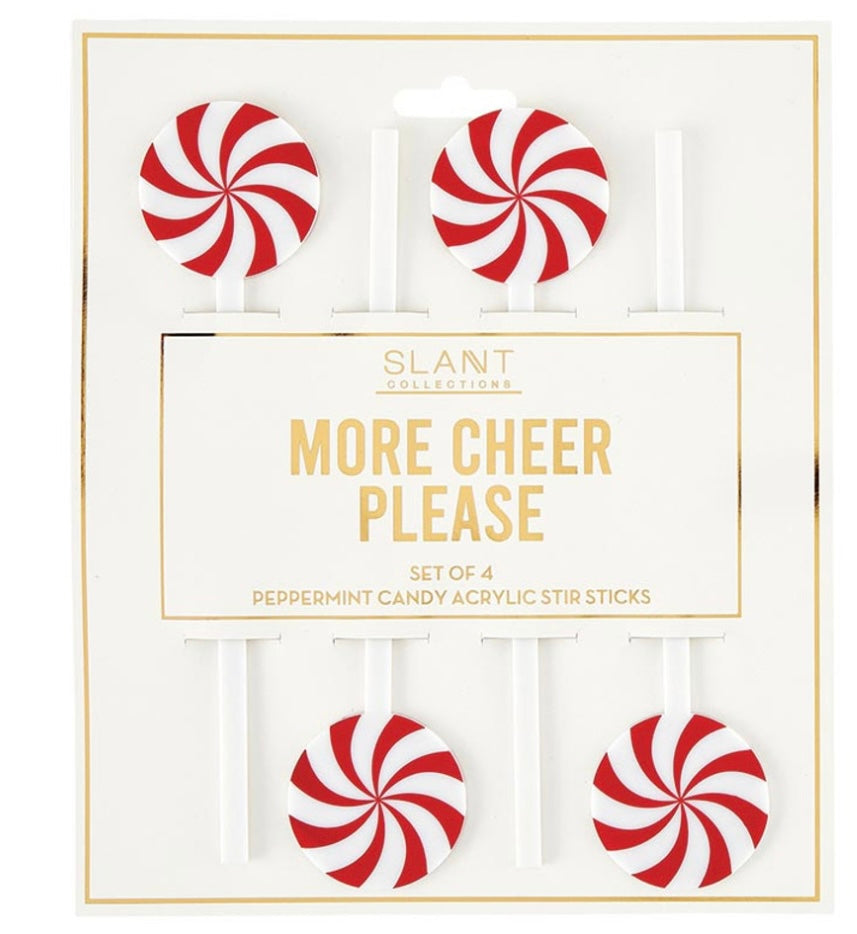 SALE More Cheer Please Acrylic Cocktail Peppermint Sticks