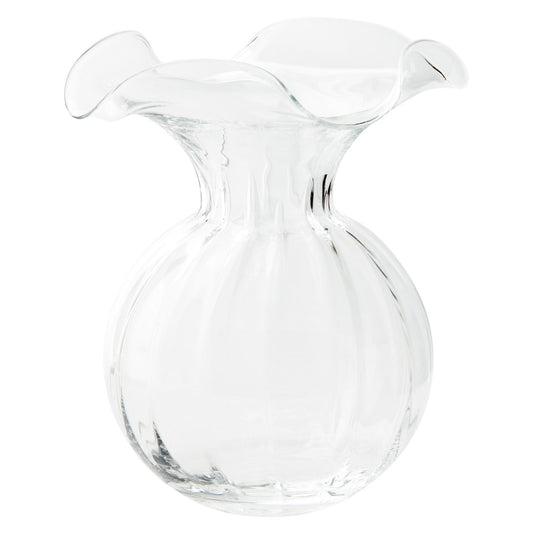 Vietri Large Clear Hibiscus Fluted Vase