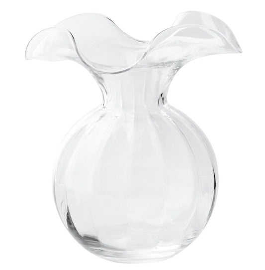 Vietri Medium Clear Hibiscus Fluted Vase