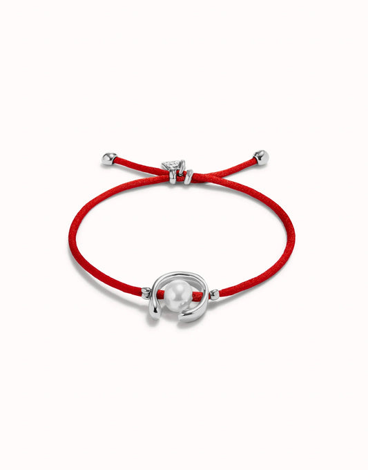 UNO de 50 Ser Diferente Red w/Silver Pearl Bracelet