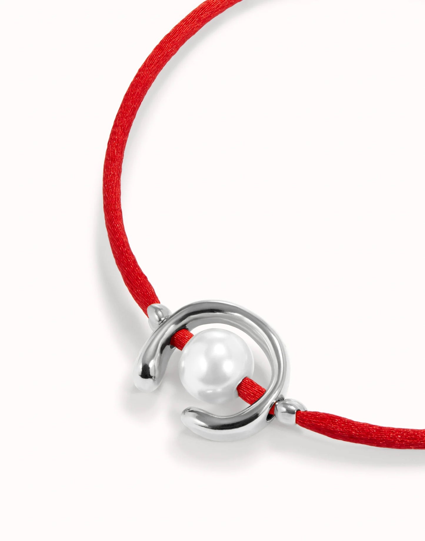 UNO de 50 Ser Diferente Red w/Silver Pearl Bracelet