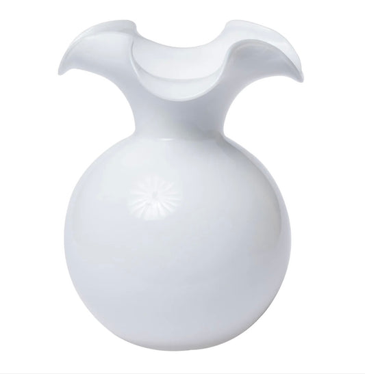 Vietri Hibiscus White Medium Fluted Vase