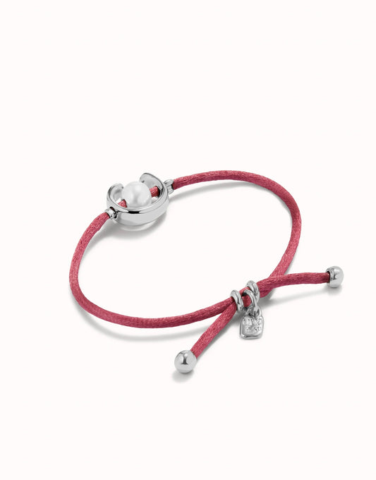 UNO de 50 Ser Diferente Magenta Silver Pearl Bracelet