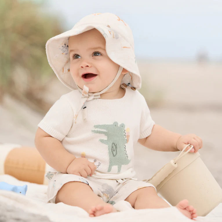 Elegant Baby Alligator Knit Top w/shorts 3-6m