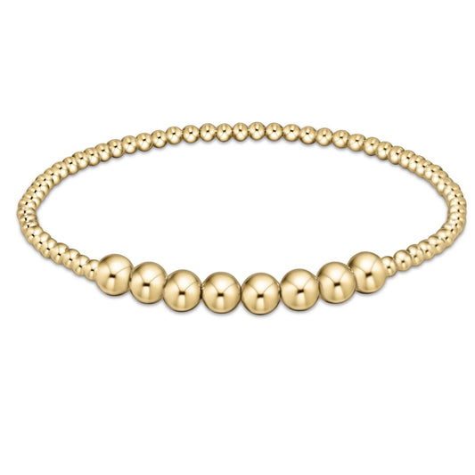 eNewton Classic Blissful Pattern 2.5mm Bead Bracelet- 5mm Gold