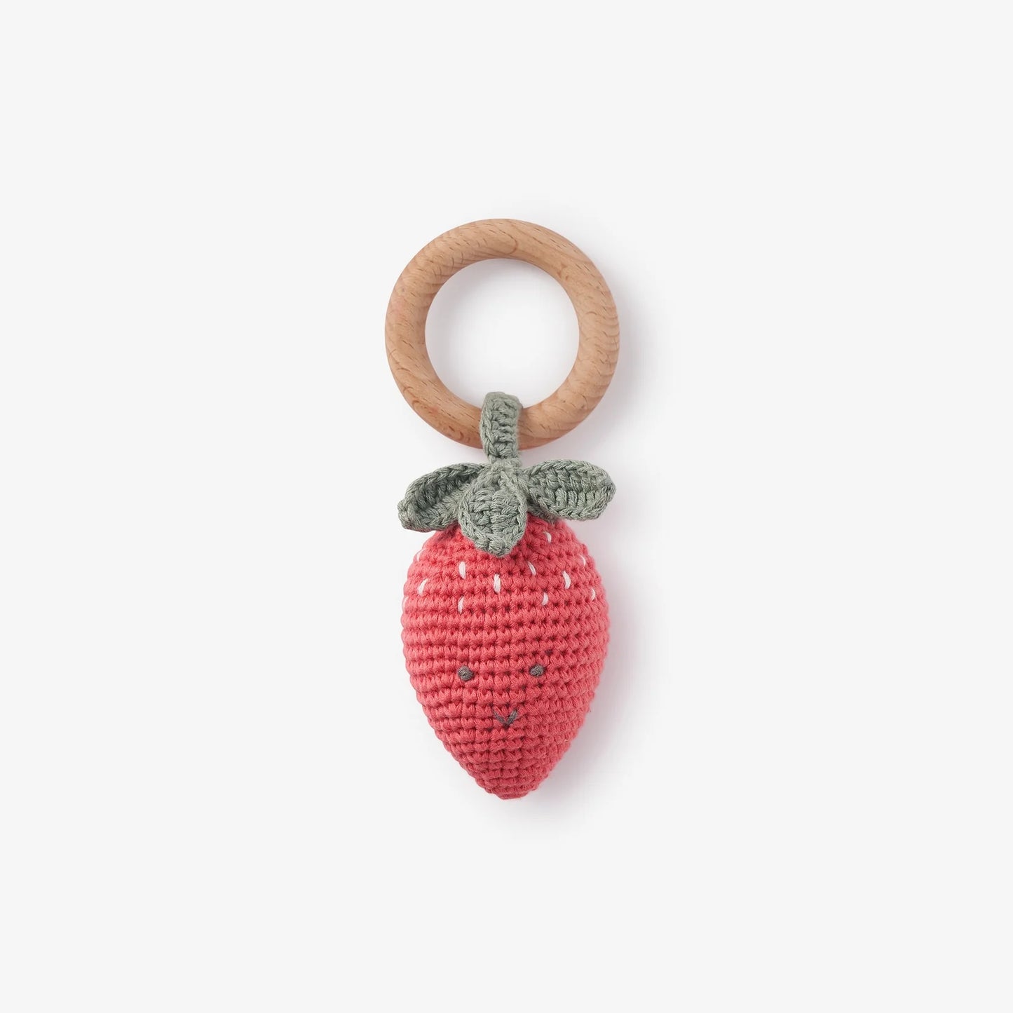 Elegant Baby Strawberry Ring Rattle