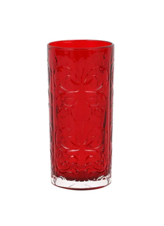 Vietri Barocco Ruby High Ball Glass 12oz