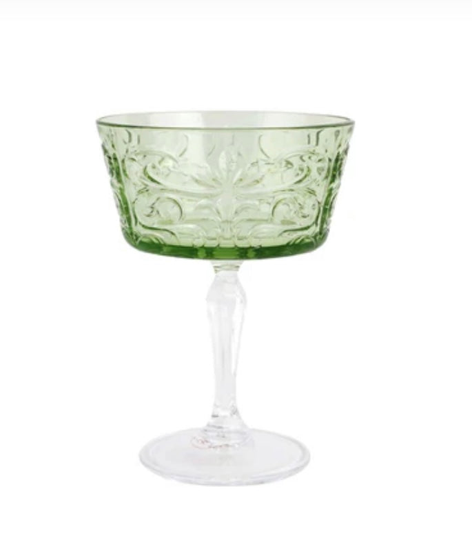 Vietri Barocco Mint Green Coupe Champagne Glass