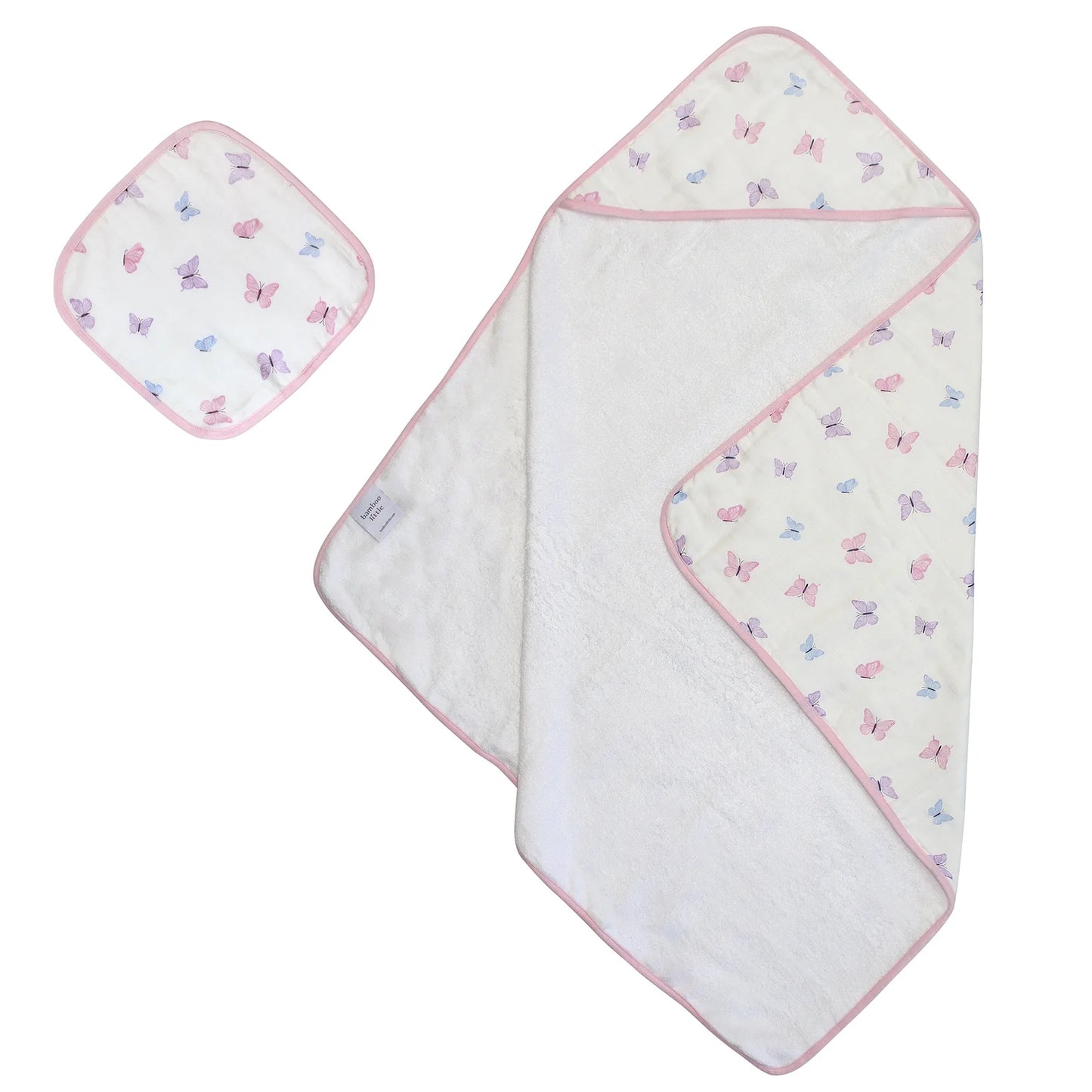 Bamboo Little Butterfly Hooded Towel Set