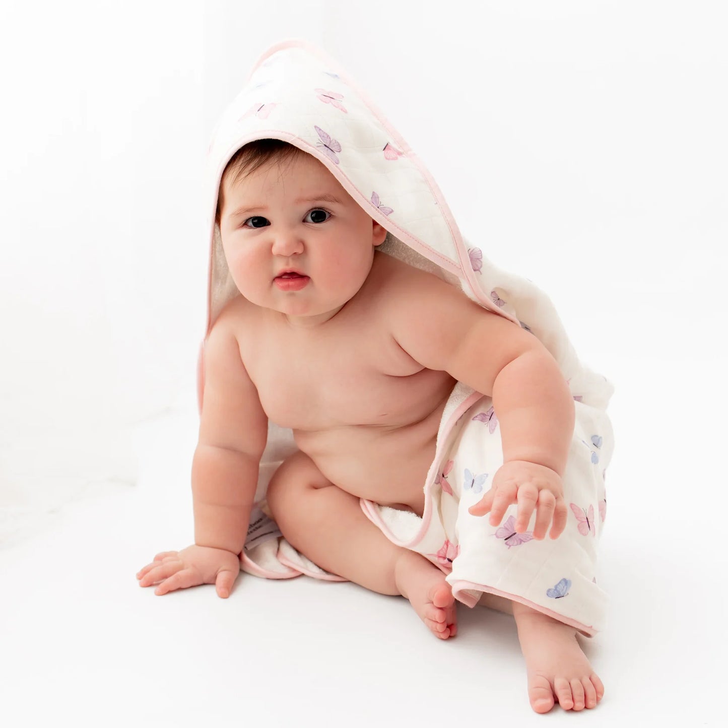 Bamboo Little Butterfly Hooded Towel Set