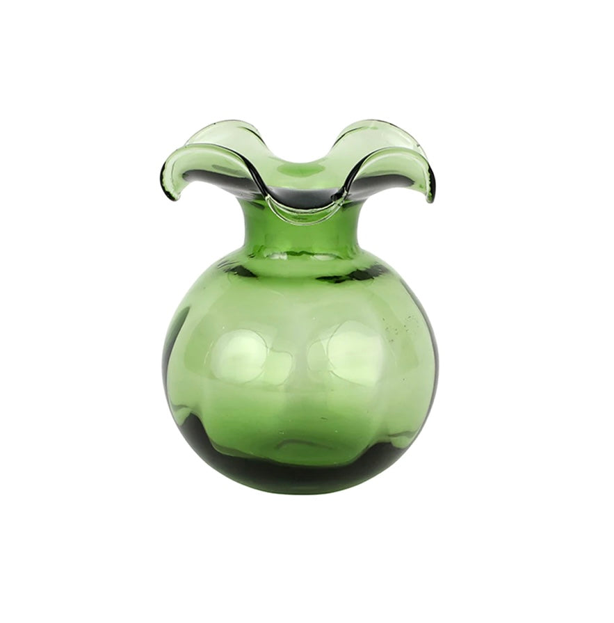 Vietri Hibiscus Dark Green Fluted Bud Vase