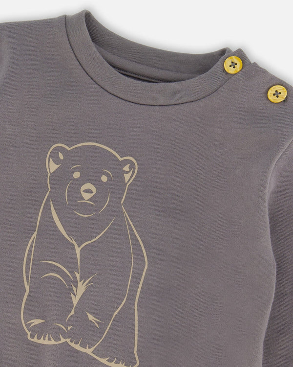 Deux Par Deux Bear & Mountains 12m Baby Top & Pant Set