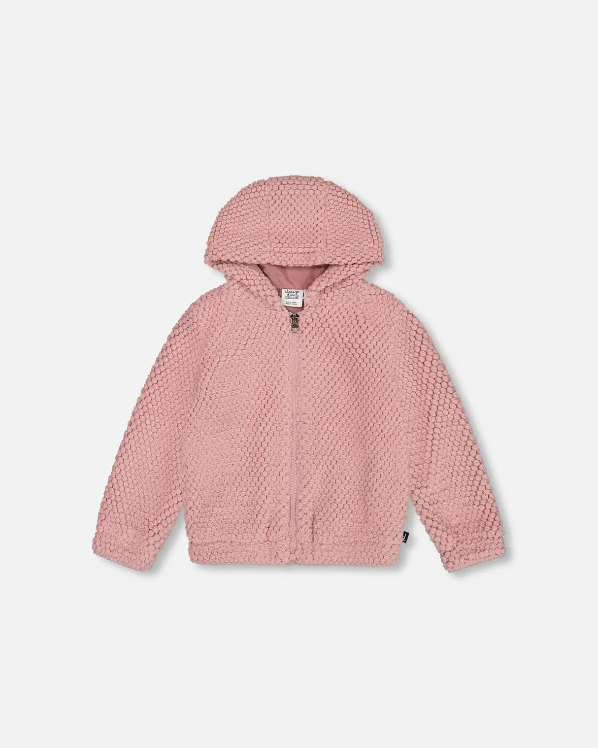 Deux Par Deux Rosette Hooded Plush Jacket Size 2