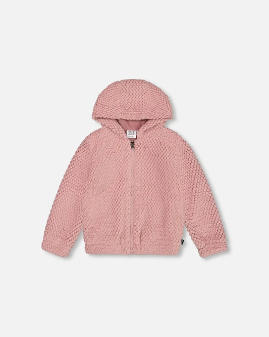 Deux Par Deux Rosette Hooded Plush Jacket Size 2