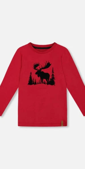 Deux Par Deux Jester Red  Long Sleeve Jersey Tee 12m