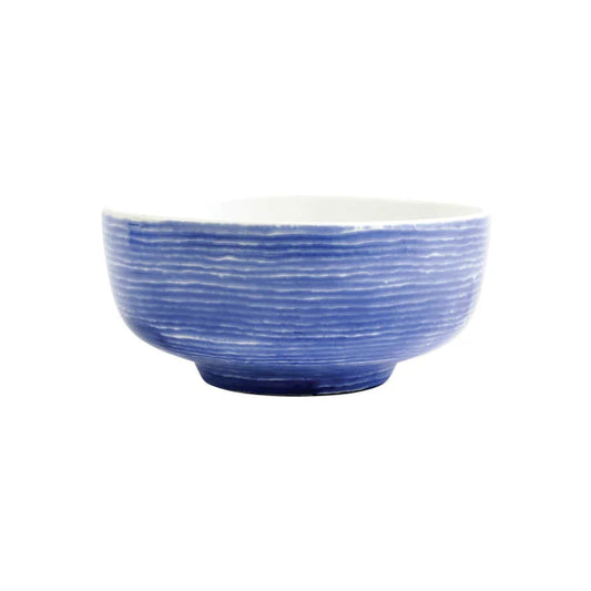 Vietru Santorini Stripe Med Footed Serving Bowl