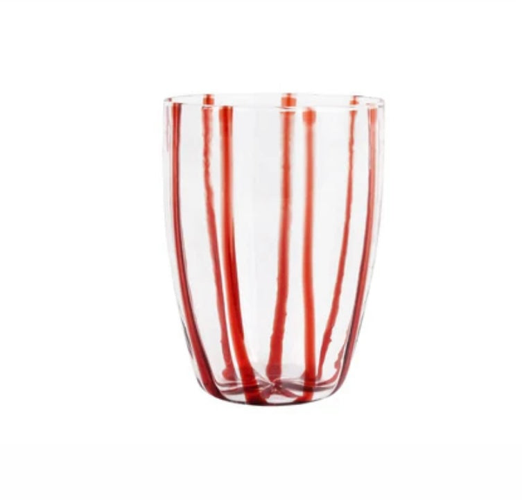 Vietri Nuovo Red Stripe Tumbler