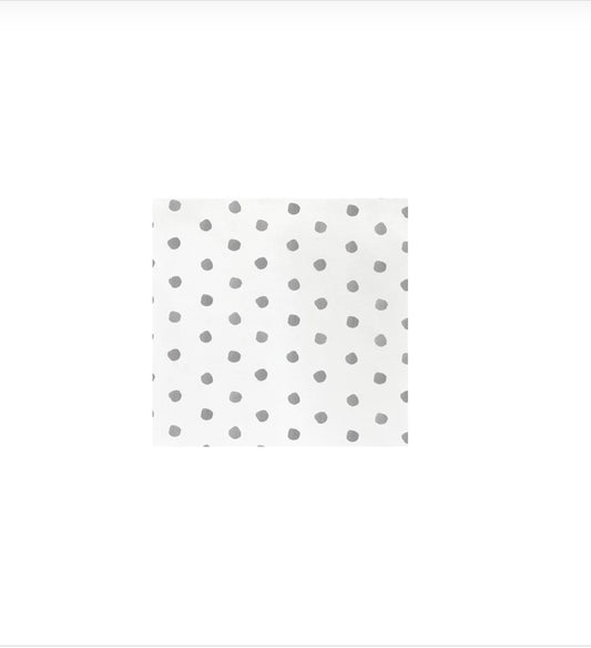 Vietri Papersoft Cocktail Gray Dot Napkins (20)