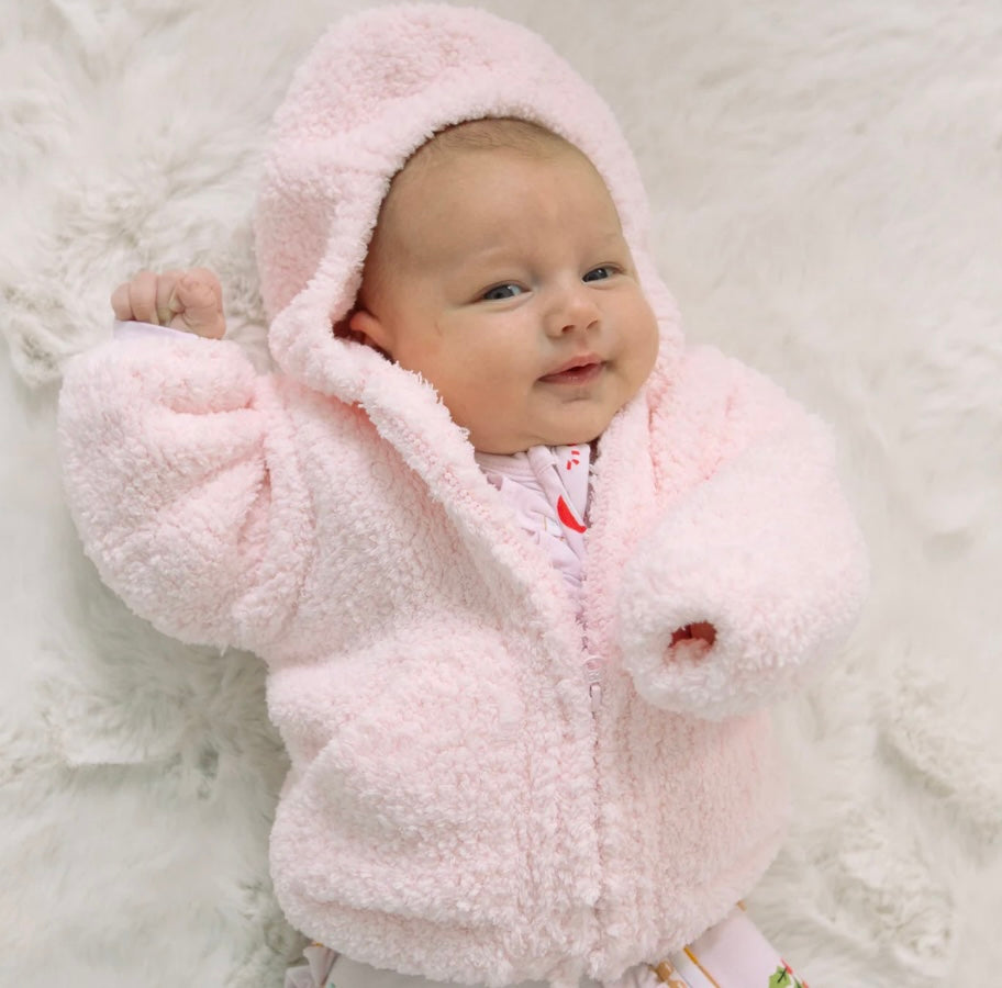 Angel Dear Chenille Hoodie Pink  6-12m